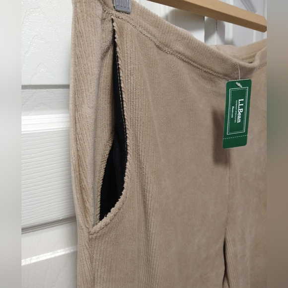 NWT LLBean Perfect Fit Knit Cords Straight Leg, Large Petite - Soft Khaki - Picture 6 of 8